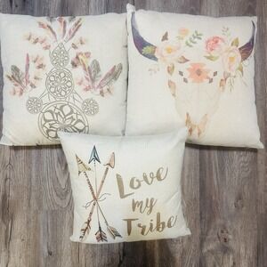 Love My Tribe‎ Set of 3 Pillow Covers Boho Tribal Southweatern